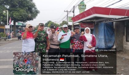 Babinsa Koramil 0202/15 DT Kawal Jalan Sehat di Patumbak