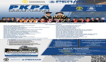 PERADIPROF Bekerja Sama Dengan Universitas Indonesia Menggelar Pendidikan Khusus Profesi Advokat