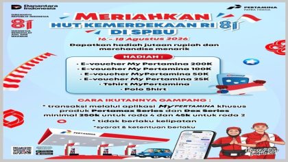 Pertamina Patra Niaga Regional Sumbagut Semarakkan HUT ke-81 Republik Indonesia Melalui MyPertamina Berbagi Hadiah Kemerdekaan di 24 SPBU