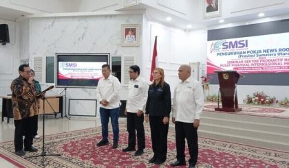 Ketua Umum SMSI Firdaus Resmi Kukuhkan Pokja News Room Jaga Desa Sumut